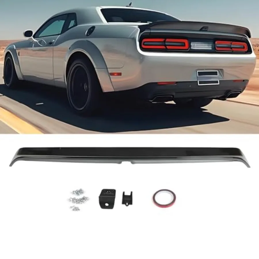 

Rear Spoiler Trunk Wing for 2015-2023 Dodge Challenger SRT Hellcat Style with Back-Up Camera Hole ABS Gloss Black