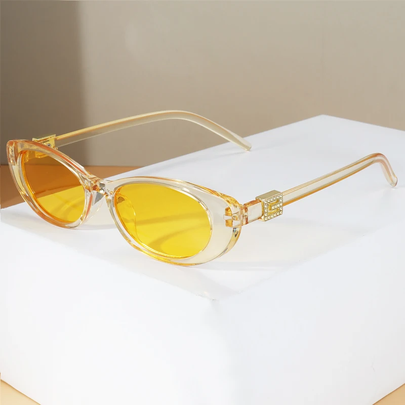 المشي لمسافات طويلة 2 قطعة إطار صغير الموضة مكافحة نظارات الضوء النساء خمر البيضاوي ظلال النظارات الفاخرة النساء نظارات نمط غير رسمي #4