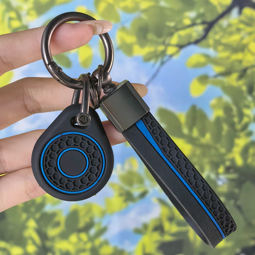 Textured Non-slip Silicone ID Card Protector With Keychain, Portable Shell For Home Door Lock Universal Access Tags