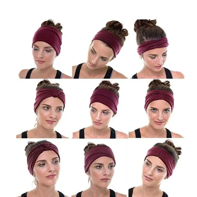 Böhmischer geknoteter Turban-Kopfwickel, breites, dehnbares Stirnband, weiches Yoga-Haarband für Frauen und Mädchen, für den täglichen Gebrauch. – Detail 8