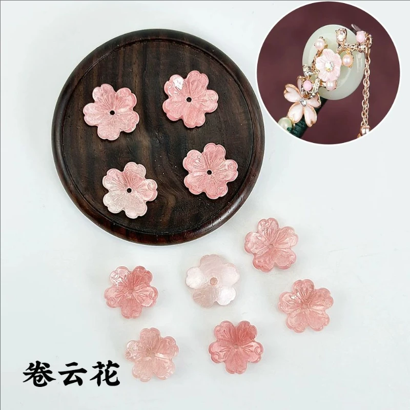 20 Pieces/Lot New Retro 18MM Flower Acetic Acid Resin Beads Charm Torus Connectors for Diy Hair Earrings Jewelry Accessories