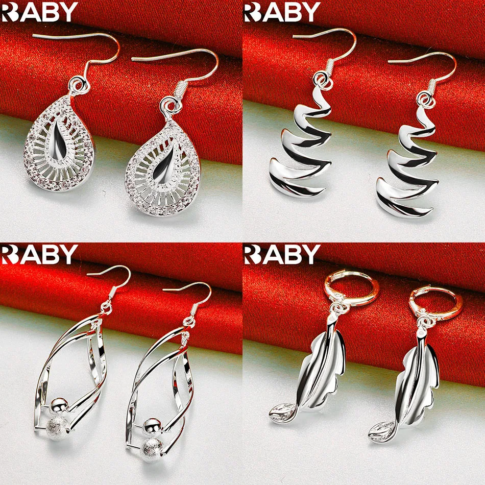 

URBABY 925 Sterling Silver Geometric Drop Earrings For Women Anniversary Gift Popular Wild Fashion Romantic Jewelry