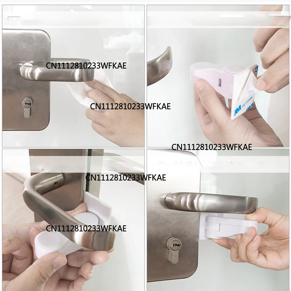 Child Safe Door Lever Lock 180 Degree Rotating Door Security Latch Self Adhesive for Window Door Cabinet