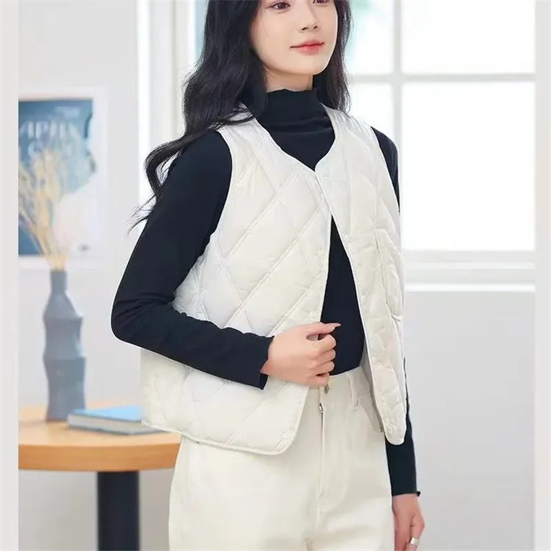 

Casual Cotton Vest Women Autumn Winter New Fashion Loose Zipper Pocket Sleeveless Jacket Warm Padded Waistcoat Female Tops T1419