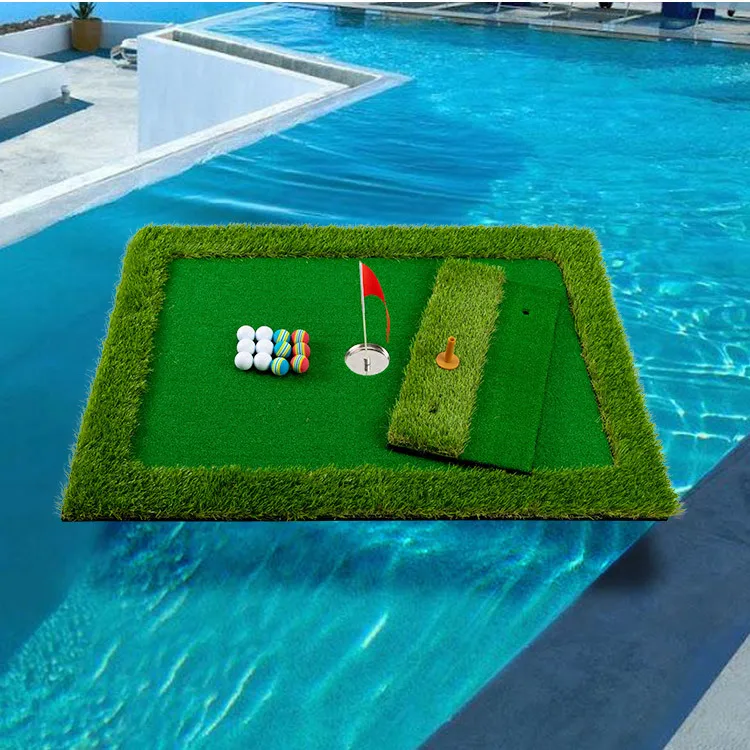 Custom Golf floating green indoor and outdoor water golf mat set without hemming