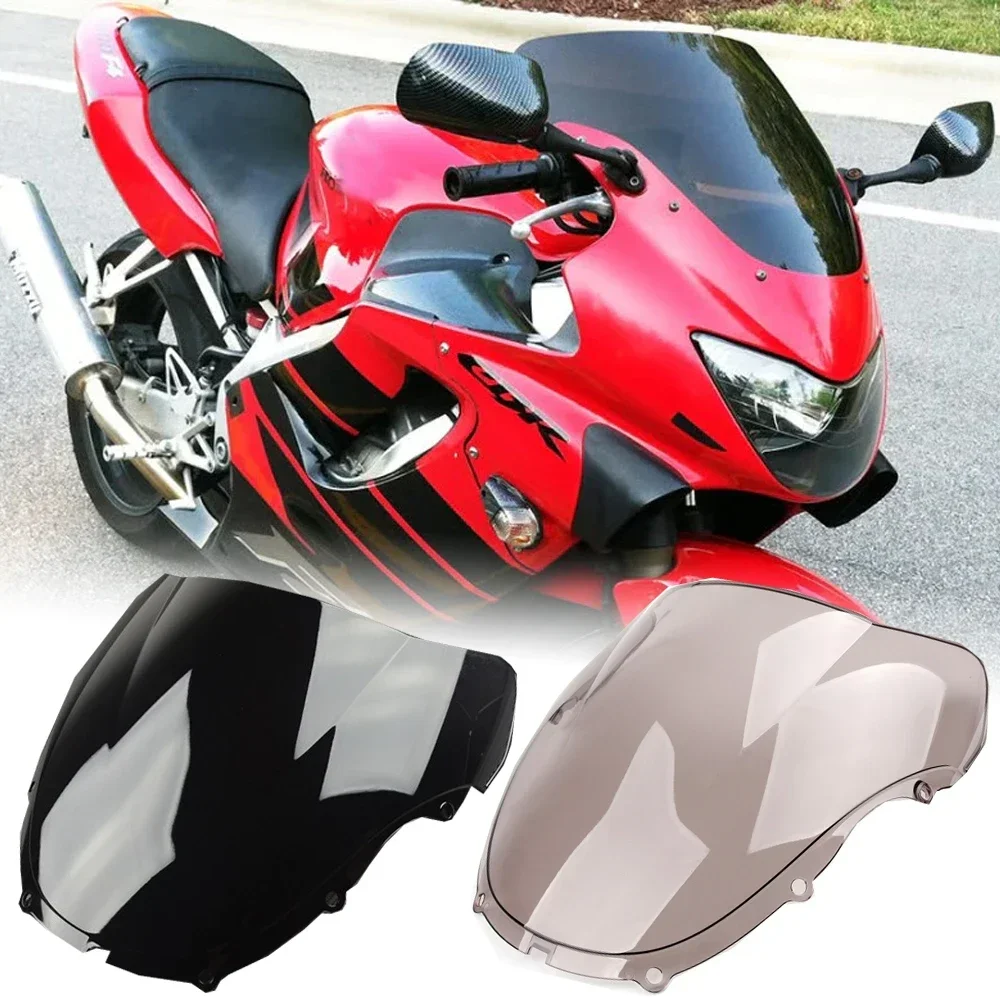 CBR 600F Windscreen For Honda CBR600 F 600F4 99 2000 CBR 600 F4 Windshield Motorcycle Accessories Deflector Double Bubble Screen