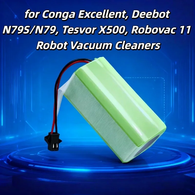 14.4V 2600mAh Rechargeable Li-ion Battery – for Conga Excellent, Deebot N79S/N79, Tesvor X500, Robovac 11, Durable Accessory
