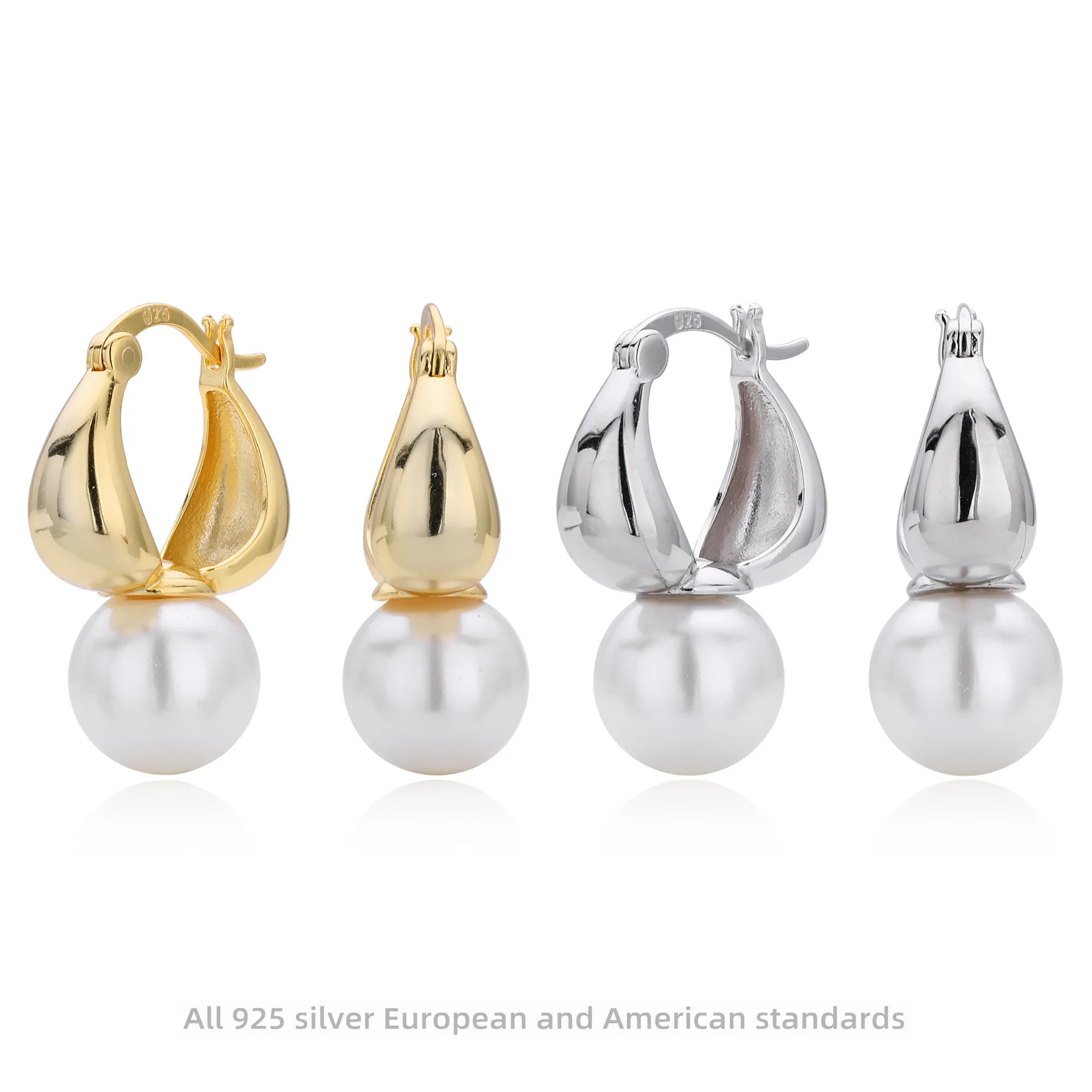 

Withered S925 Pure Silver Ear Buckle Natural Pearl Earrings Versatile Accessories For Women