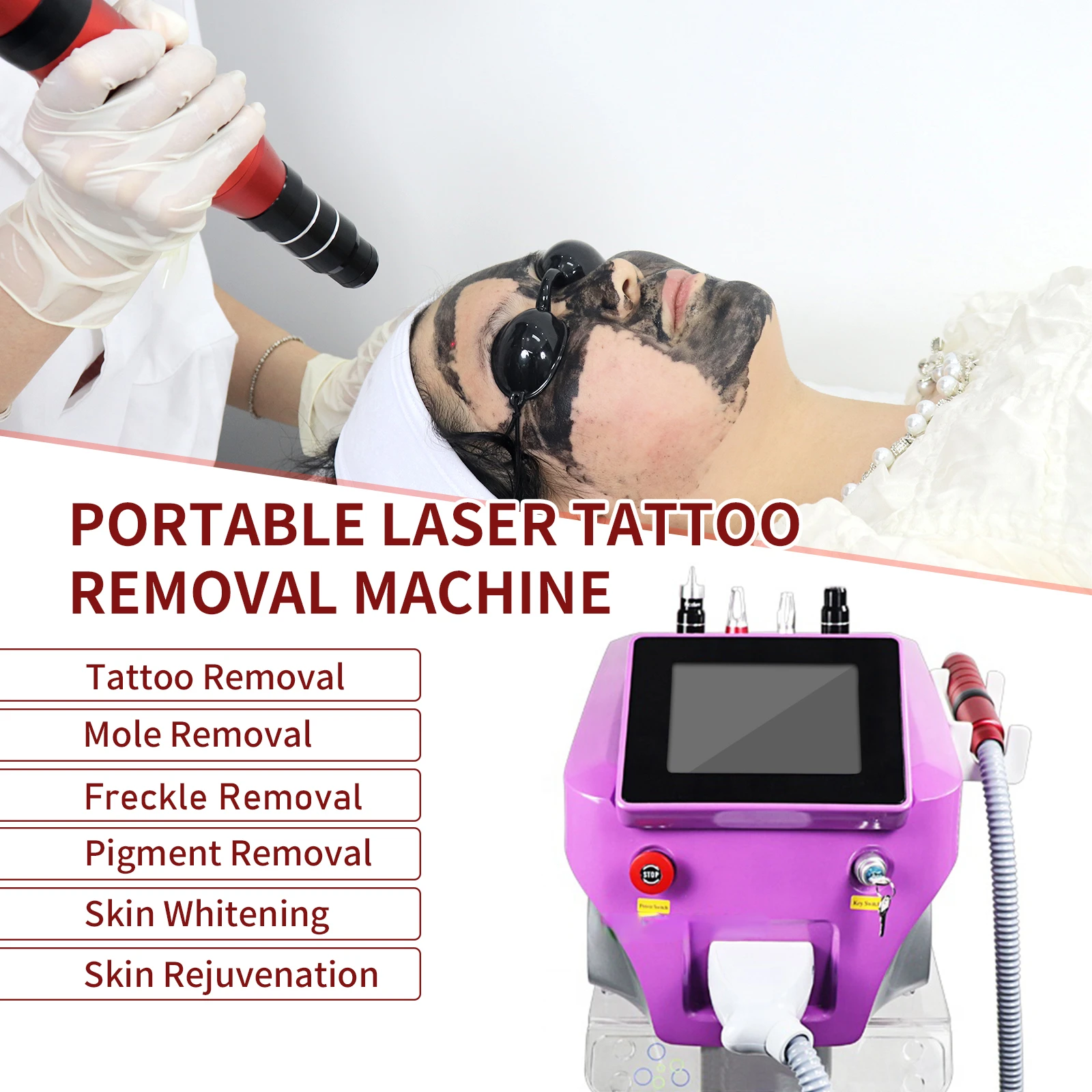 Portable  755nm Picosecond Laser Machine For Freckle Tattoo Removal