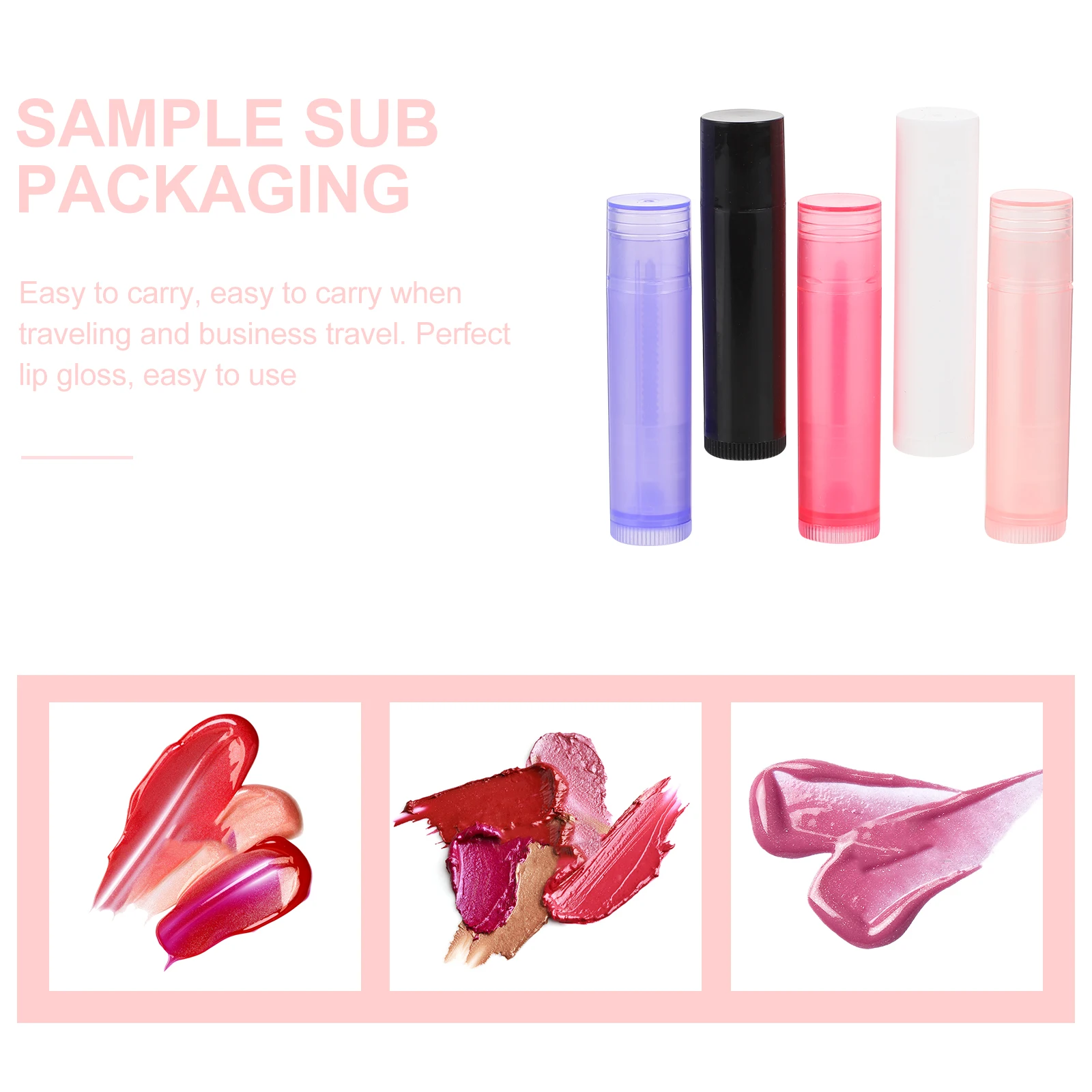 

50pcs Balm Empty Tube Lipstick Container Holder Gloss Pack Mini Reusable Cream Storage Tube Lip Gloss Handmade for Lip