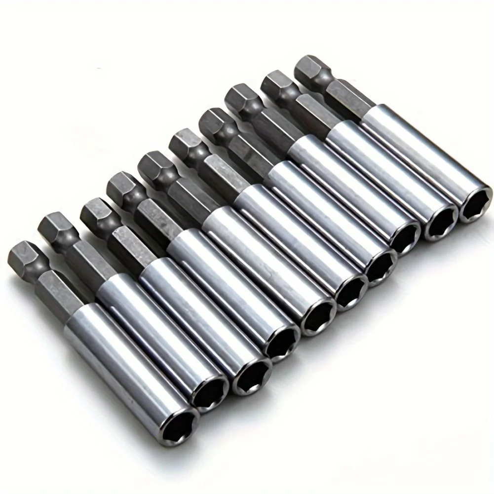 10pcs Magnetic Extension Socket Drill Bit Holder 1/4