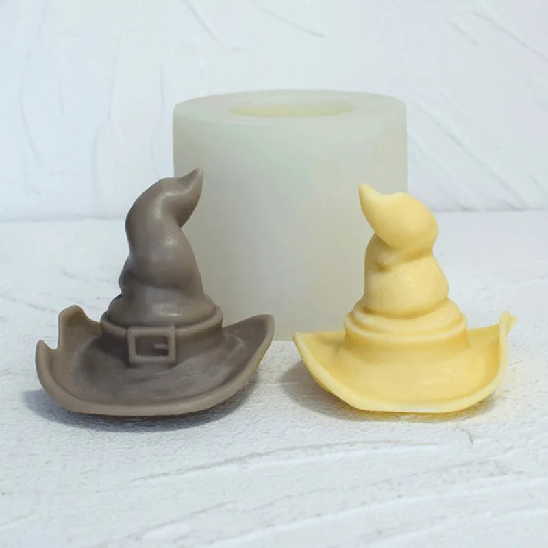 

Horror Magic Hat Candle Silicone Mold Handmade Halloween Hat Plaster Soap Resin Gypsum Making Making Mould Festival Decoration