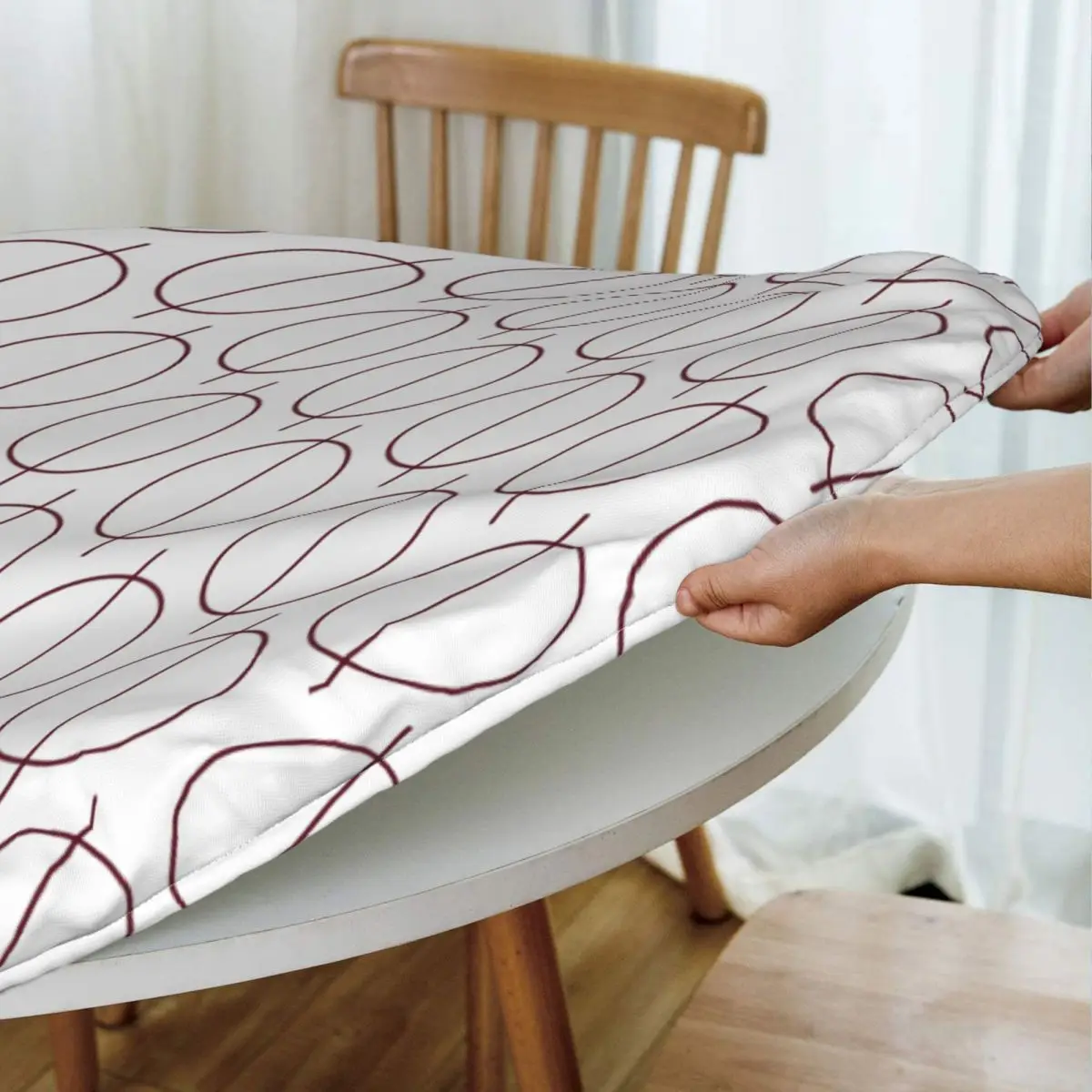 Milk Outside A Bag Of Milk Waterproof Round Tablecloth Oilproof Table Cloth for Kitchen Events Dining Table Cover
