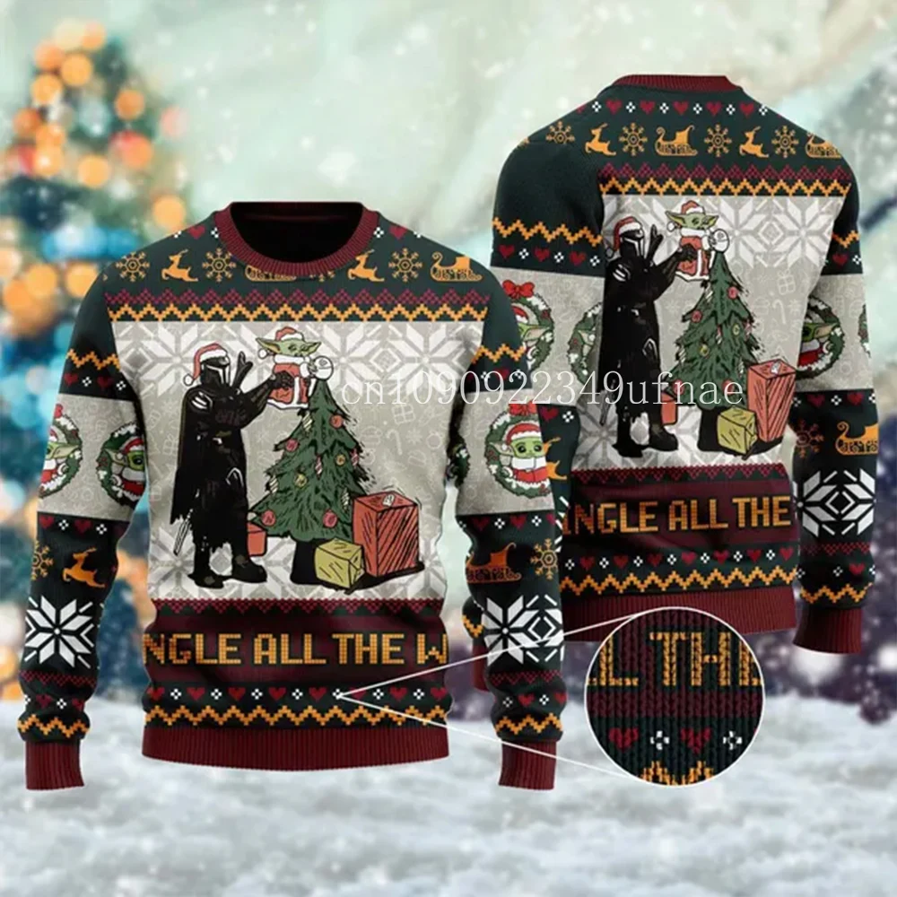 Disney Baby Yoda Christmas Sweater Unisex 3d Ugly Sweater Baby Yoda Ugly Christmas Sweater Anime Christmas Gift Sweater 2025