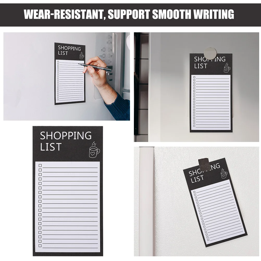 3 Books Magnetic Notepad Pads Magnets Refrigerator for Fridge Paper Grocery List Notebook Office