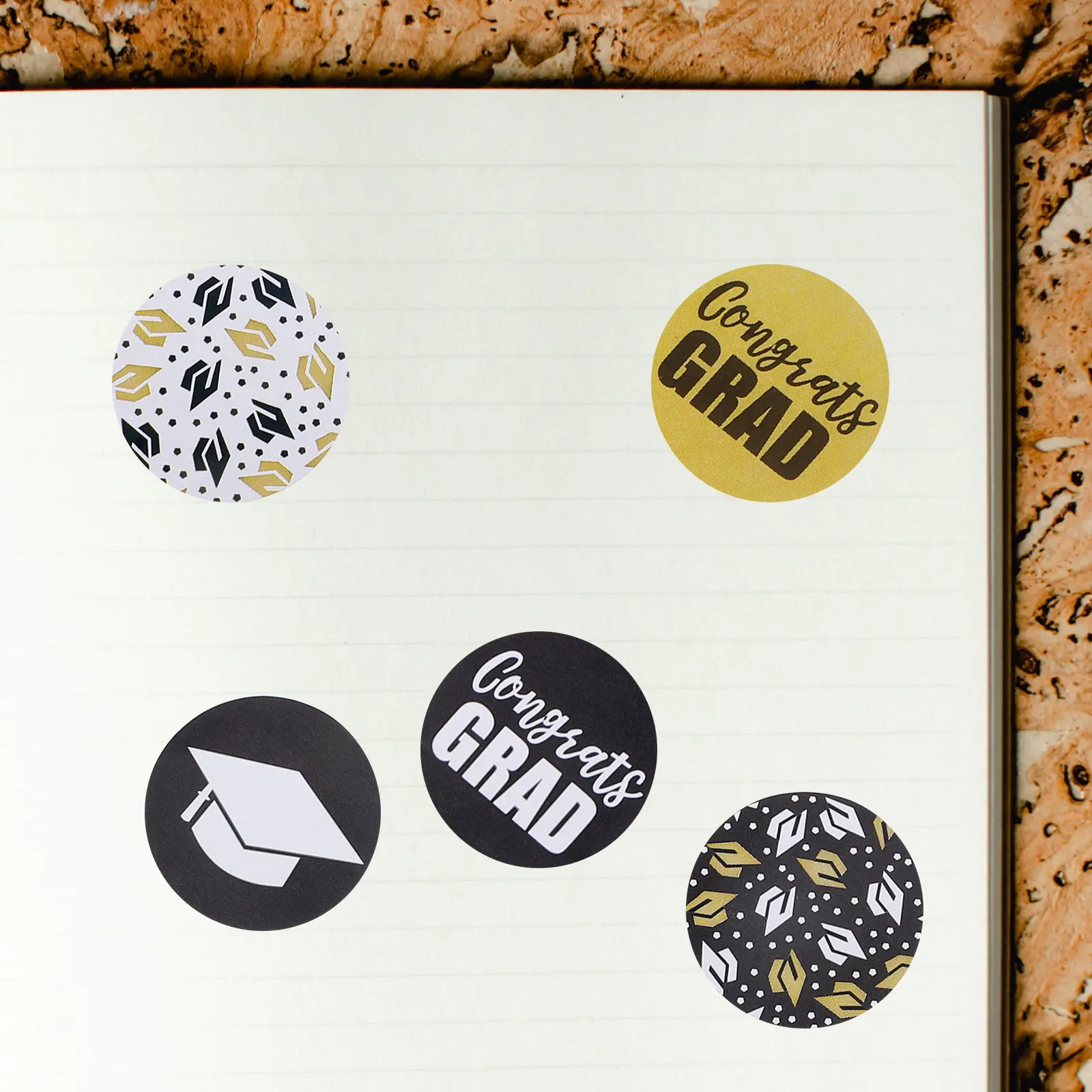 

500Pcs Graduation Theme Stickers Stylish Self Adhesive Round Seal Labels for DIY Graduation Party Decor Gifts Notebook Furniture