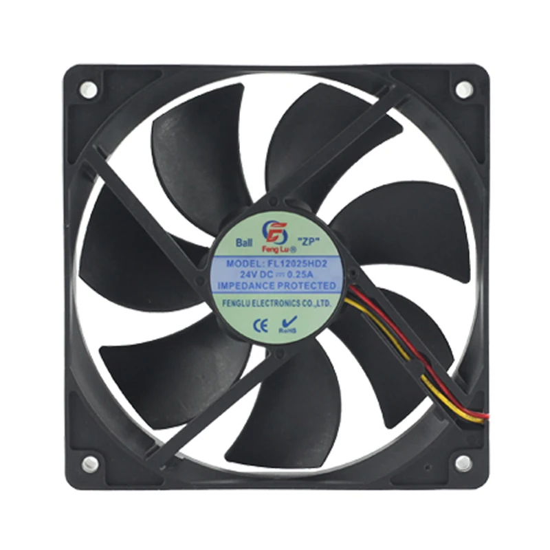 

Axial flow fan DC12V 12cm 0.22A 120x120x25mm high airflow cooling DC motor brushless industrial Double Ball Bearing cooling fan