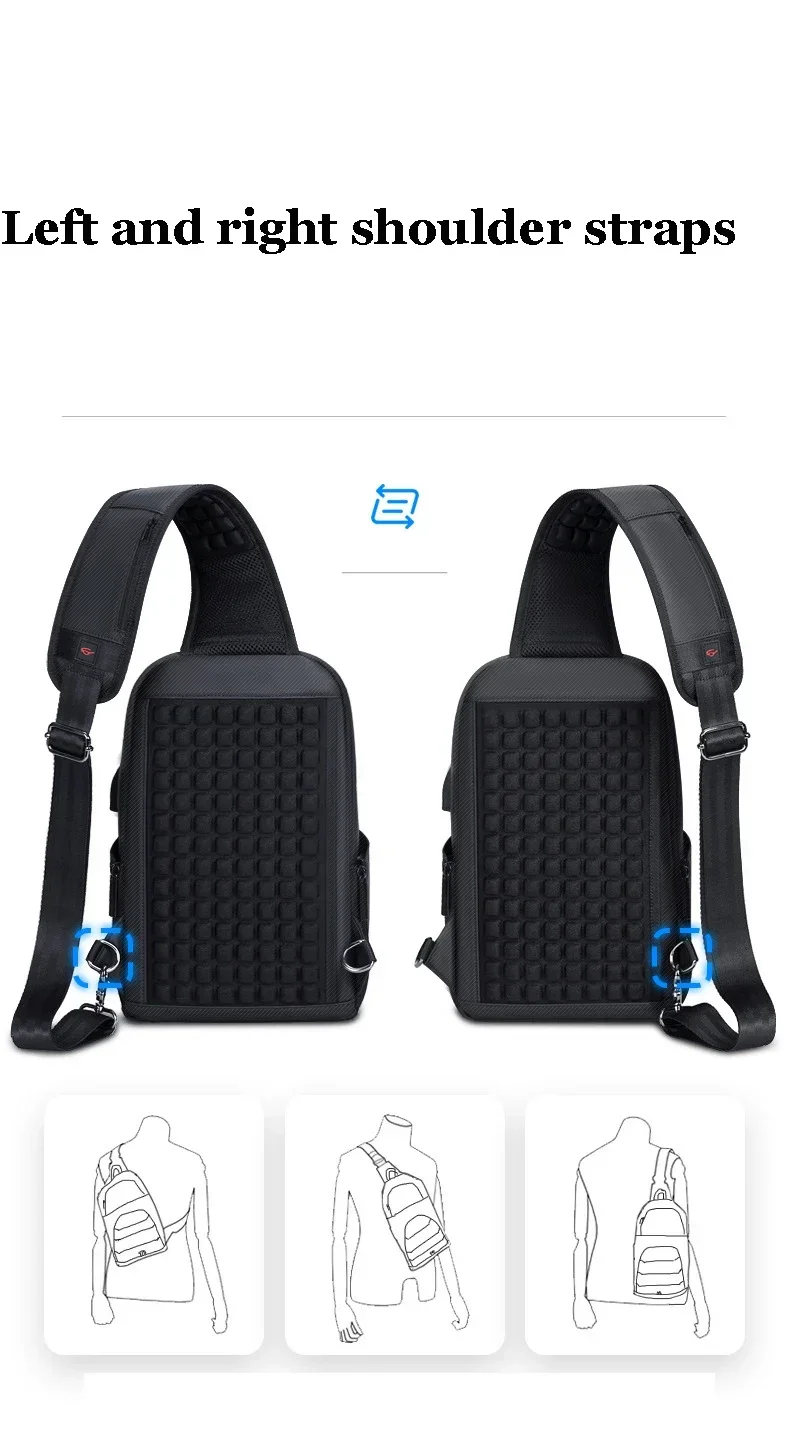 Designer Crossbody Bags for Fashion Shoulder Bags USB Charging Messenger Sling Bag Chest Bag Oxford Single Shoulder Strap Pack