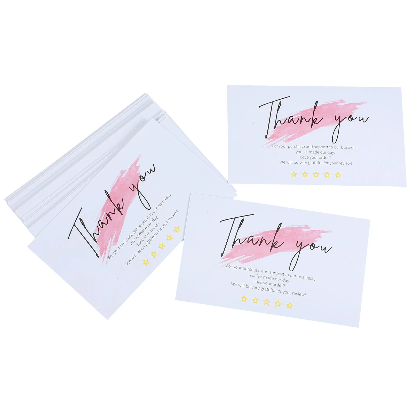 60pcs White Thank You Cards Order Acknowledgment Tags for Small Business Gift Packing Cute Chic Simple Design