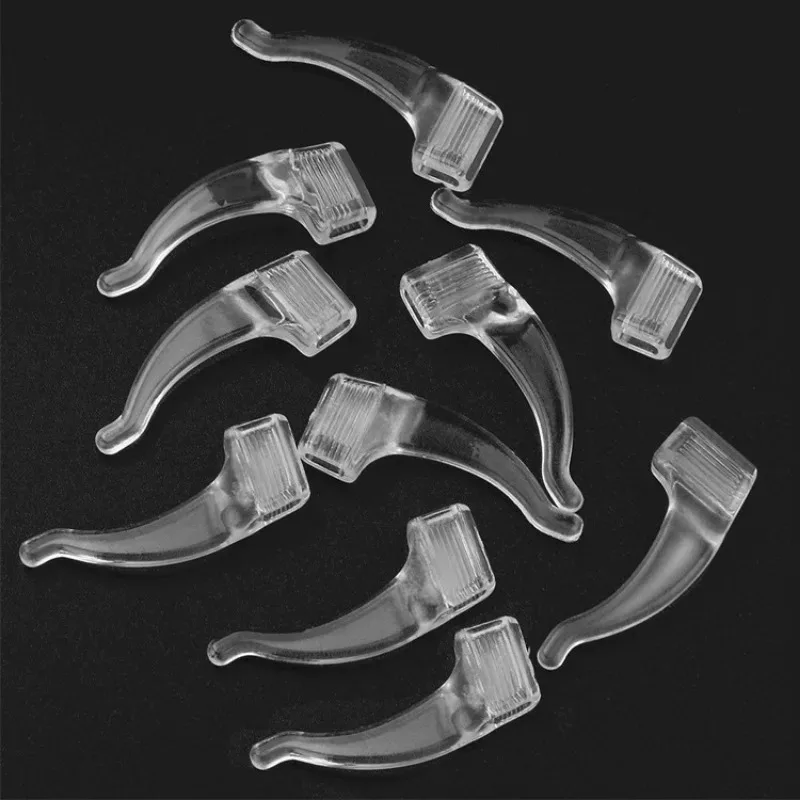 1/10pairs Silicone Clear Antiskid Ear Hooks Glasses Anti Slip and Anti Falling Earbuds Sunglasses Glasses Frame Sleeve Fasteners