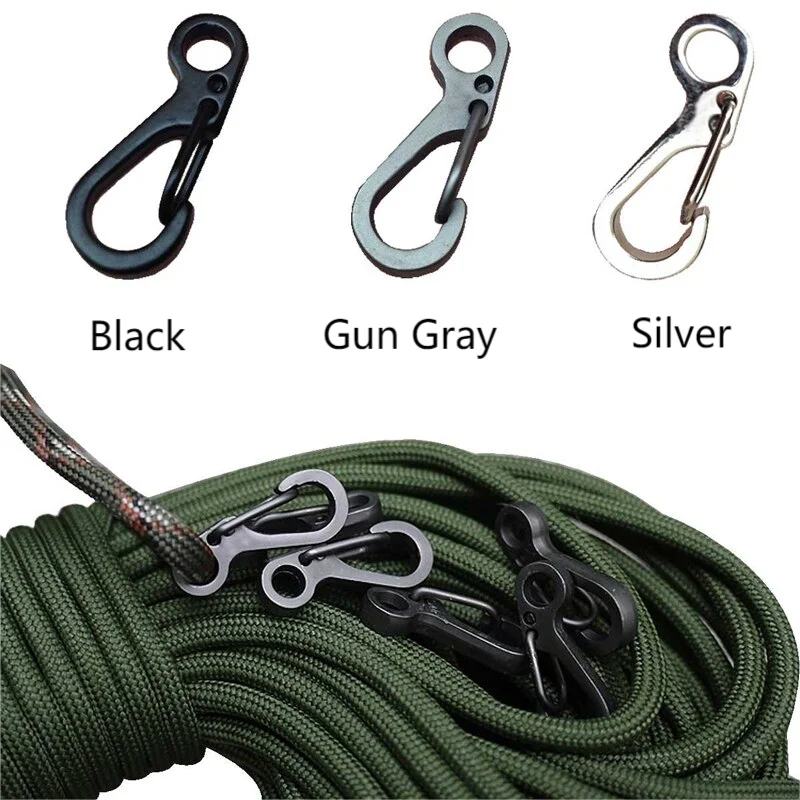 10Pcs/lot Mini Zinc Alloy Carabiner Climbing Spring Latch Quick Release Tactical Snap Hook Keychain Outdoor Survival EDC Tools