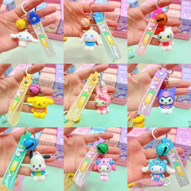 Sanrio serie Kuromi estudiante lindo dulce moda dibujos animados creativo hermoso diseño llavero bolso escolar colgante caja ciega regalo