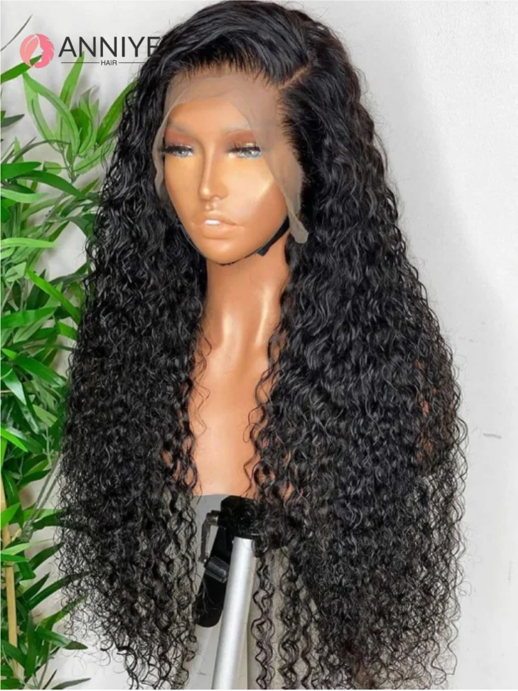 

30 Inch 13x4 Lace Front Wigs Water Wave Wig HD Transparent Lace Wigs 4x4 Human Hair Water Wave Wig Brazilian 200% Density ANNIYE