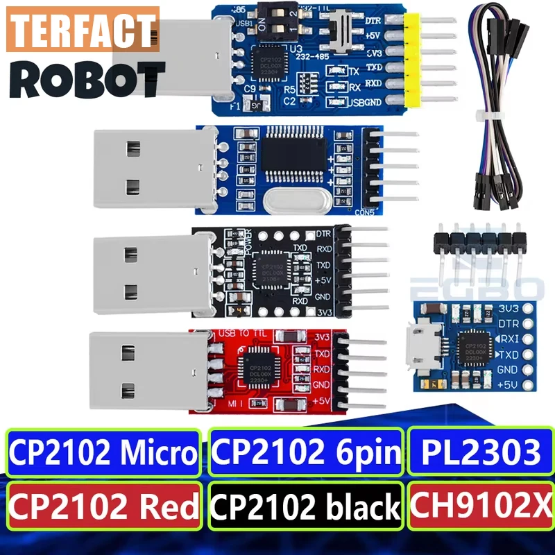 CP2102 USB 2.0 to UART TTL 5PIN Connector Module Serial Converter STC Replace FT232 CH340 PL2303 CP2102  MICRO USB
