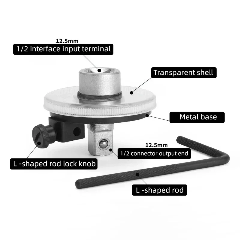 Car Torque Wrench Torquemeter Dial Garage Calibrated In Degrees Auto Torque Gauge Repairing Tool