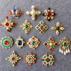 Creative Retro Baroque Style Gemstone Brooch Luxury Palace Party For Women Clothing Accessories Brooches Holiday Gifts