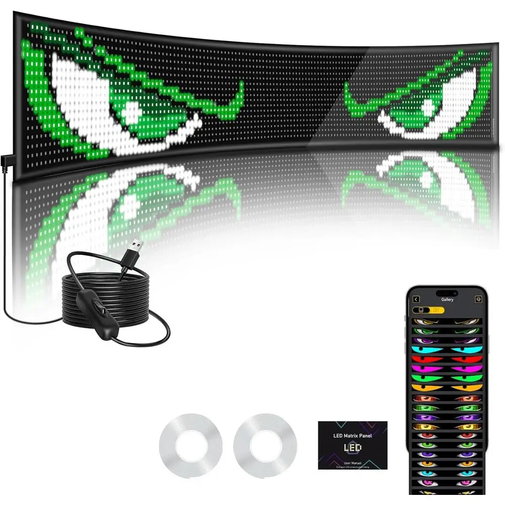 

69.37 * 7.56 Inch LED Eyes or Semi Truck, Devil Eyes Light or Windshield, Led Eyes or Truck and Car Windshield, lexible Led Demo