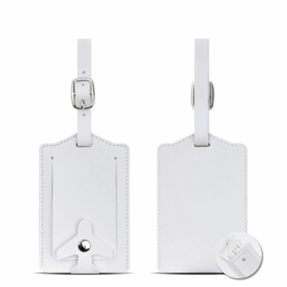 

Durable PU Leather Luggage Tag Airplane Buckle Thickened Suitcase Label Anti Lost Flip Cover Boarding Pass Luggage
