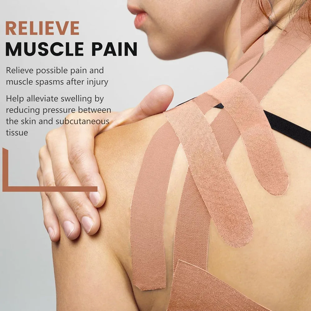 Vorgeschnittene Kinesiologie-Tape-Streifen 10/20 Stück, Elastisches Kinetisches Sporttape, Muskelunterstützungstape für Knie-Training & Fitness – Detail 5