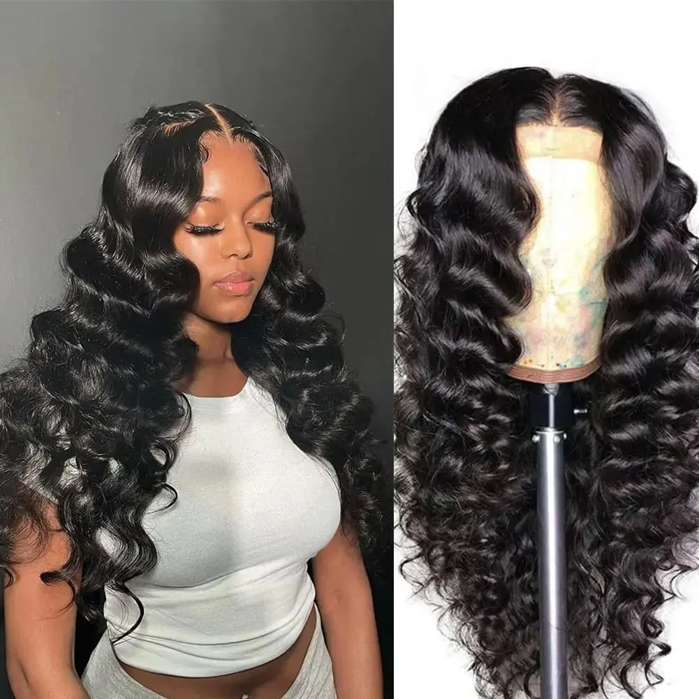 Rosabeauty Curly Wigs Human Hair 13x4 13x6 HD Lace Frontal Wig Loose Deep Wave Transparent Lace Front Wig Glueless Preplucked