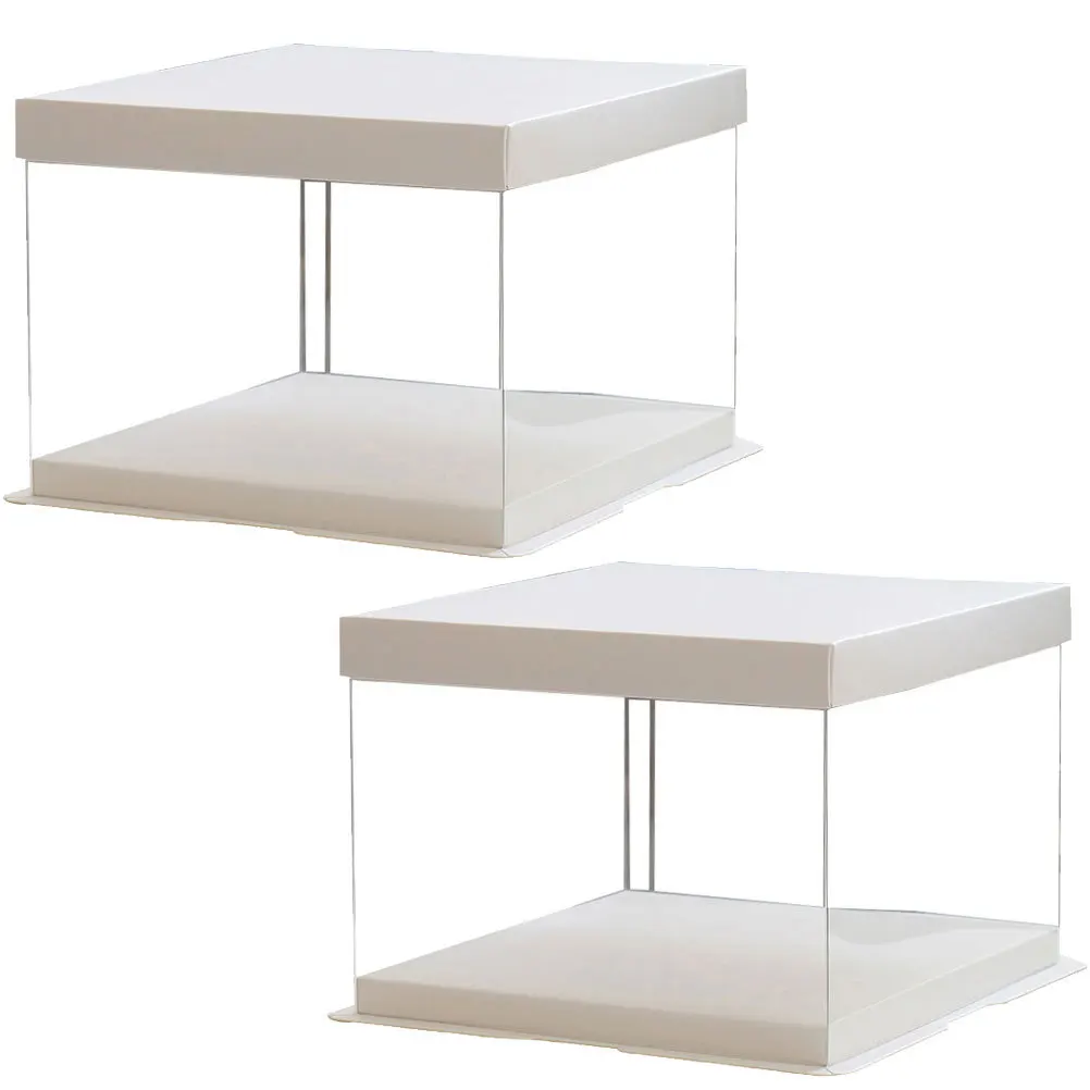 

Cake Container Box Transparent Plastic Birthday Cake Packaging for Wedding Dessert Storage Clear Baking Display Stand