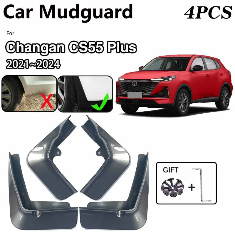 

Car Baking Paint Fender For Changan CS55 Plus 2021~2024 2023 2th MK2 4x Front MudFlap Mudguard Mud Guard Splash Flap Accessories