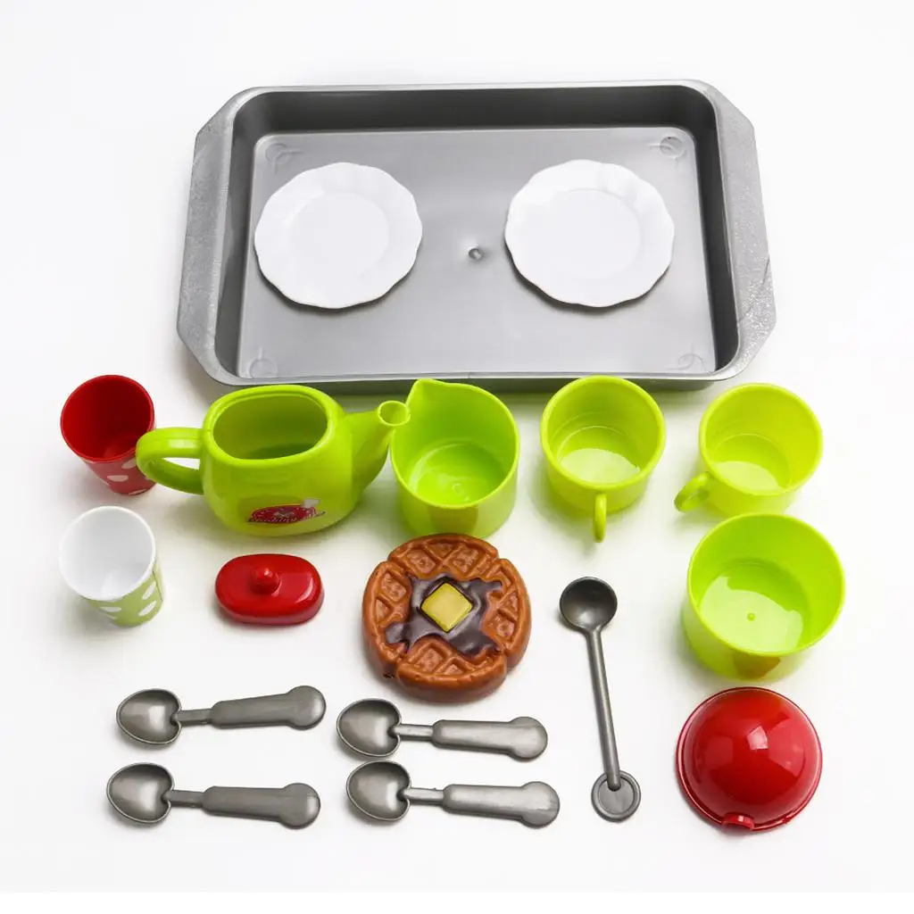 

Plastic Tea Set Toy Pretend Play Kids Food Toy Educational Role Play for Children Tea Party