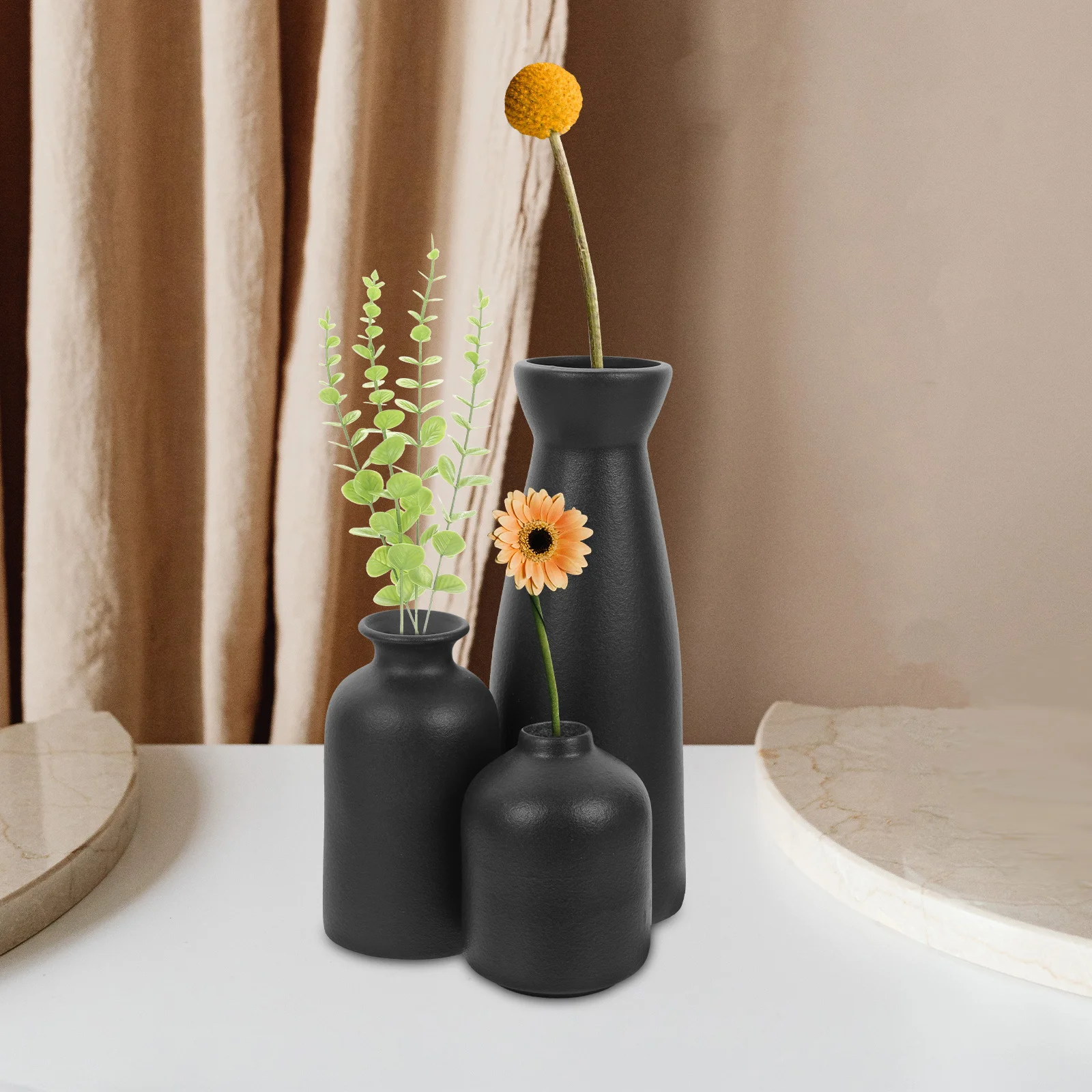 

1Set Ceramic Flower Vase Porcelain Vase for Home Decor Small Modern Decorative Flower Vases for Bookshelf