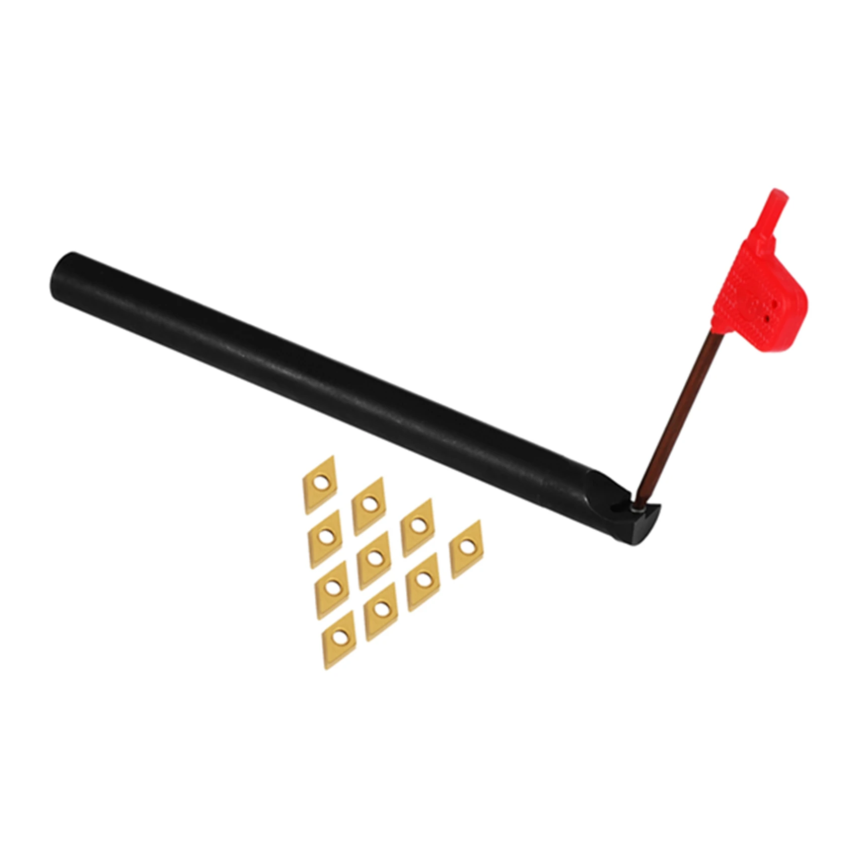 

ABWZ-24Pcs Dcmt0702 Carbide Inserts + S12M-Sducr07 Boring Bar 150Mm With Wrench For Cnc Lathe Inner Turning Tools