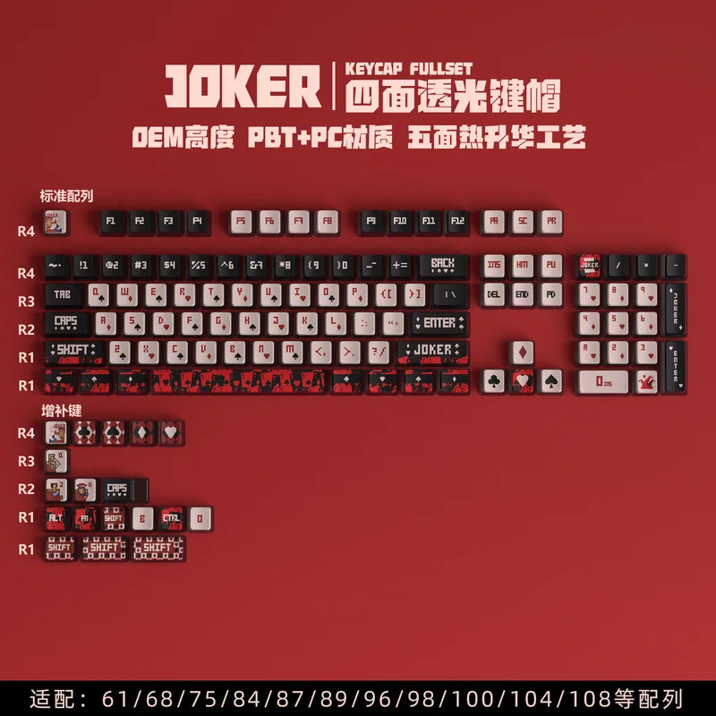 122-Key Keycap Cartoon Peripheral Pudding With Light Color Thermal Sublimation Keycap Customized Mechanical Keyboard Keycap