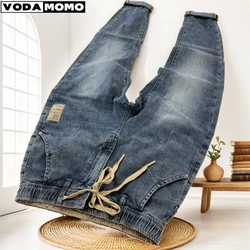 2024 Straight Stretch Denim Men's Business Casual High Waist Jeans men clothing Classic Fashion Slim y2k streetwear pants man