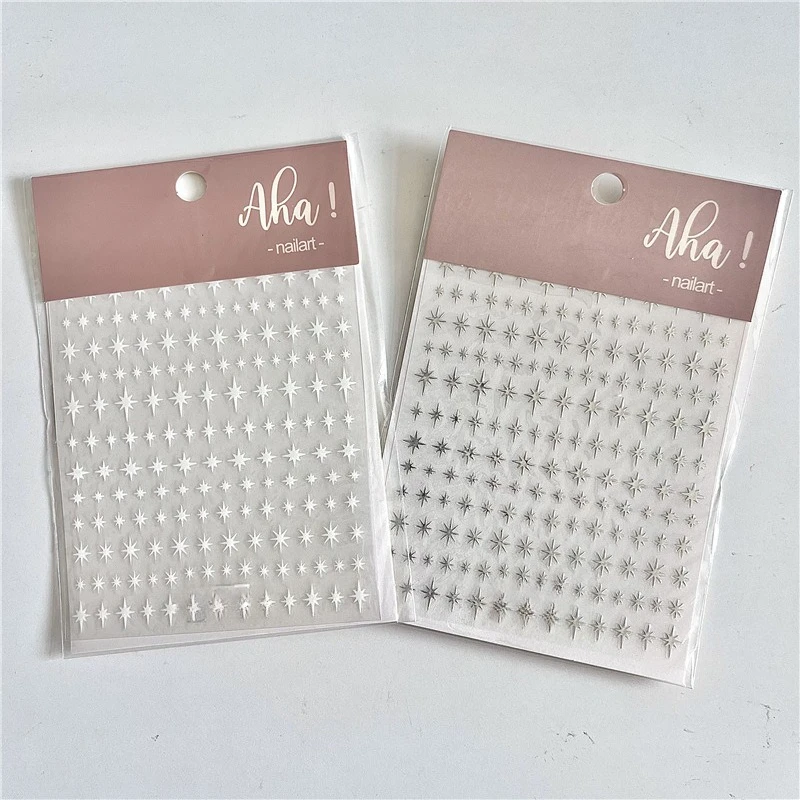 

2 Sheets/set, Hexagonal Star Silver Sticker DIY Card Packing Hand Account Decorative Sticker