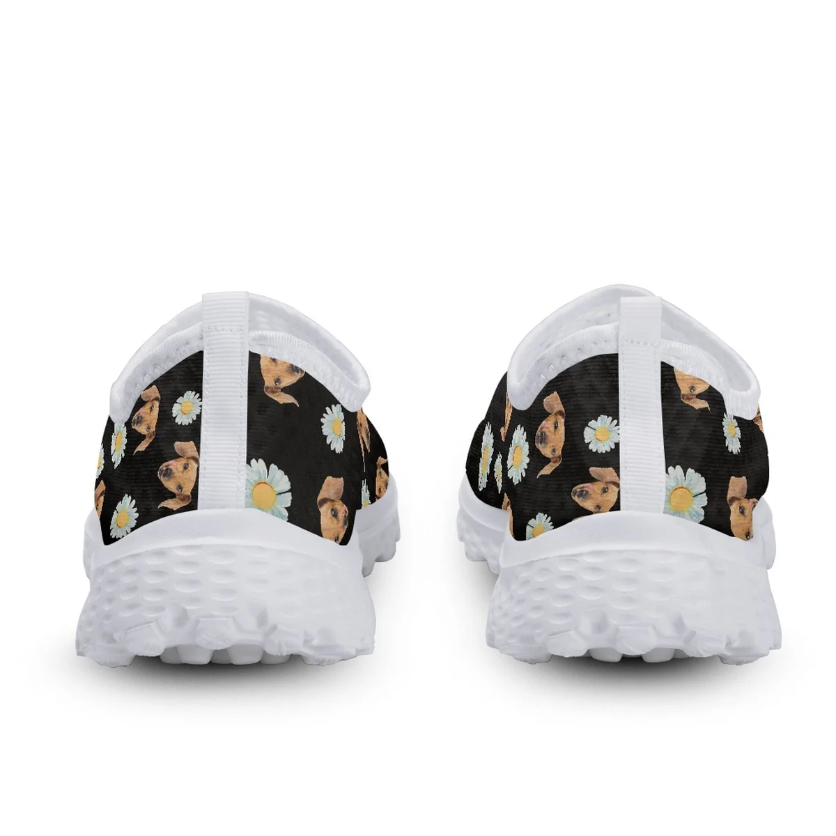 New Fashion Spring Breathable Slip-on Flat Shoes Dachshund Daisy Print Female Girls Mesh Running Sneakers Ladies Loafers Zapatos