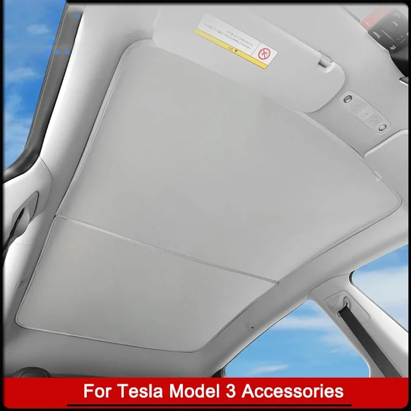 Upgrade Ice Cloth Buckle SunShades Glass Roof Sunshade For Tesla Model 3 Y 2021-2023 Front Rear Sunroof Skylight 2in1Accessories