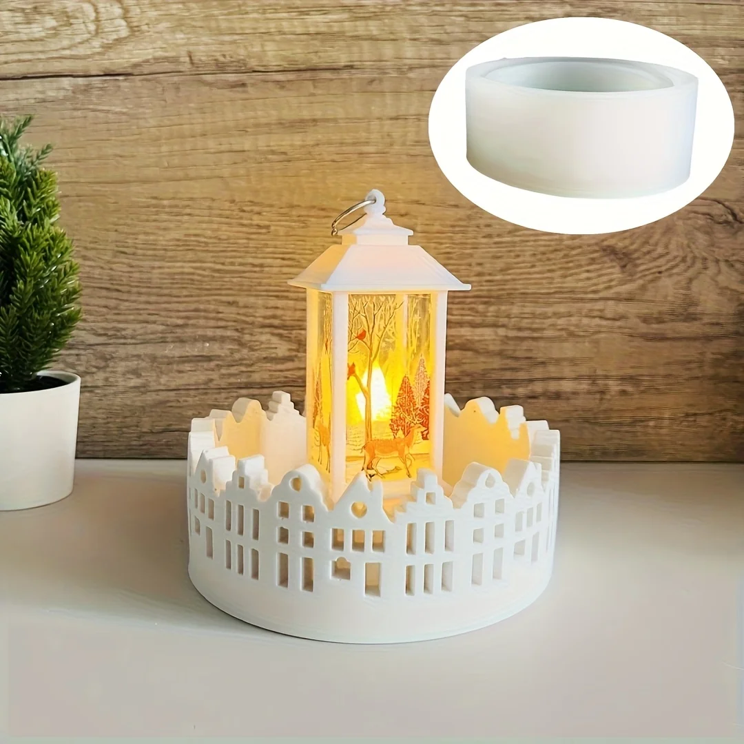 

Силиконовая форма для изготовления подсвечников в виде круглого домика, для цемента, гипса, смолы, для поделок, подарков