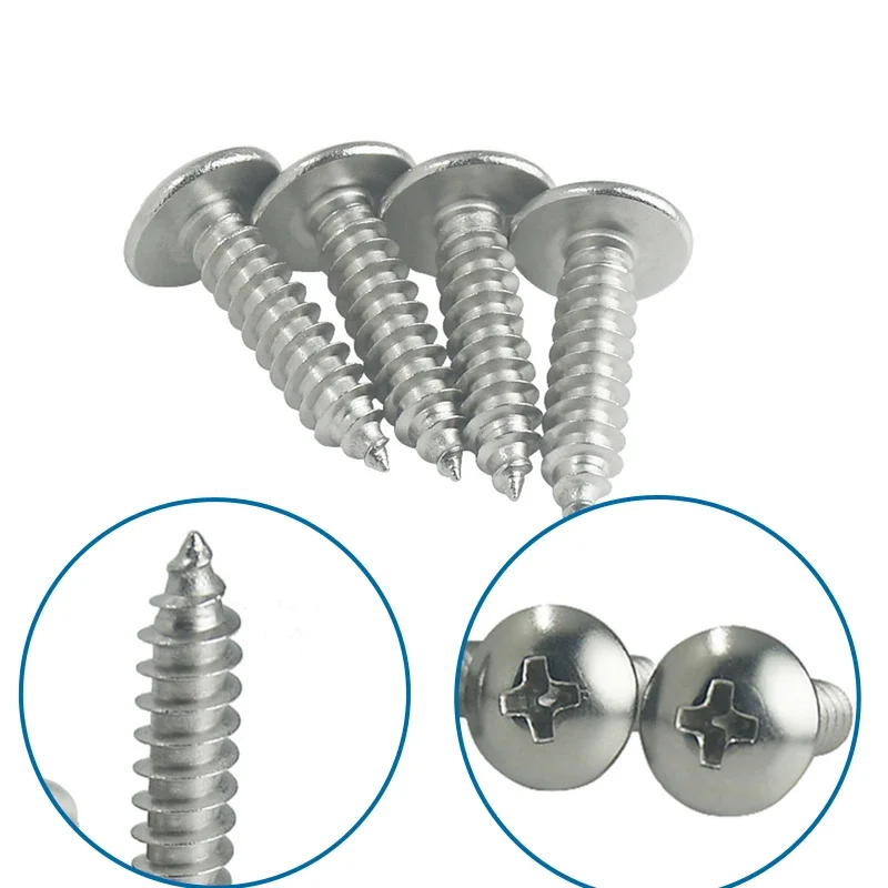 

M3 Screws 1000Pcs M3 TA Nickel Plated Phillips Self-tapping Truss Screws Mushroom Head Screw Electronic Wooden Screws Bolt