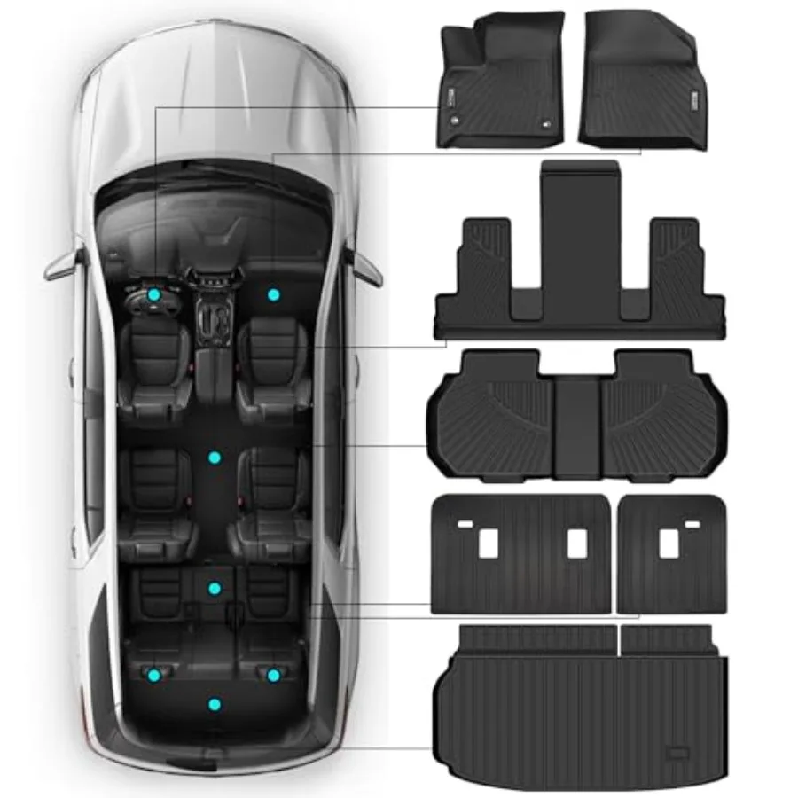 

Floor Mats Fit for 2018-2023 Chevrolet Traverse 7 Seats Bucket Seats All Weather TPE Car Floor Liners Carpet Custom Fit for Che