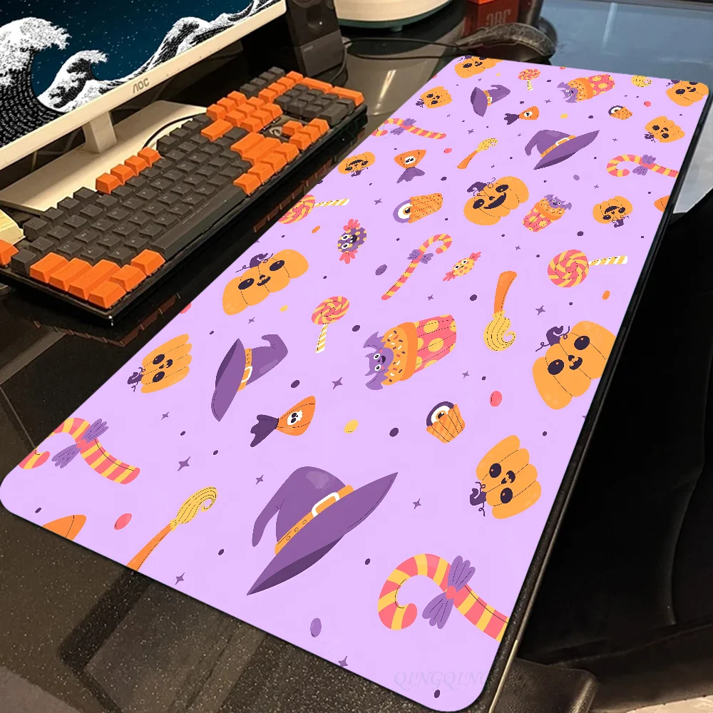 Halloween Pumpkin Mousepad Large Gaming Mouse Pad LockEdge Thickened Computer Keyboard Table Desk Mat