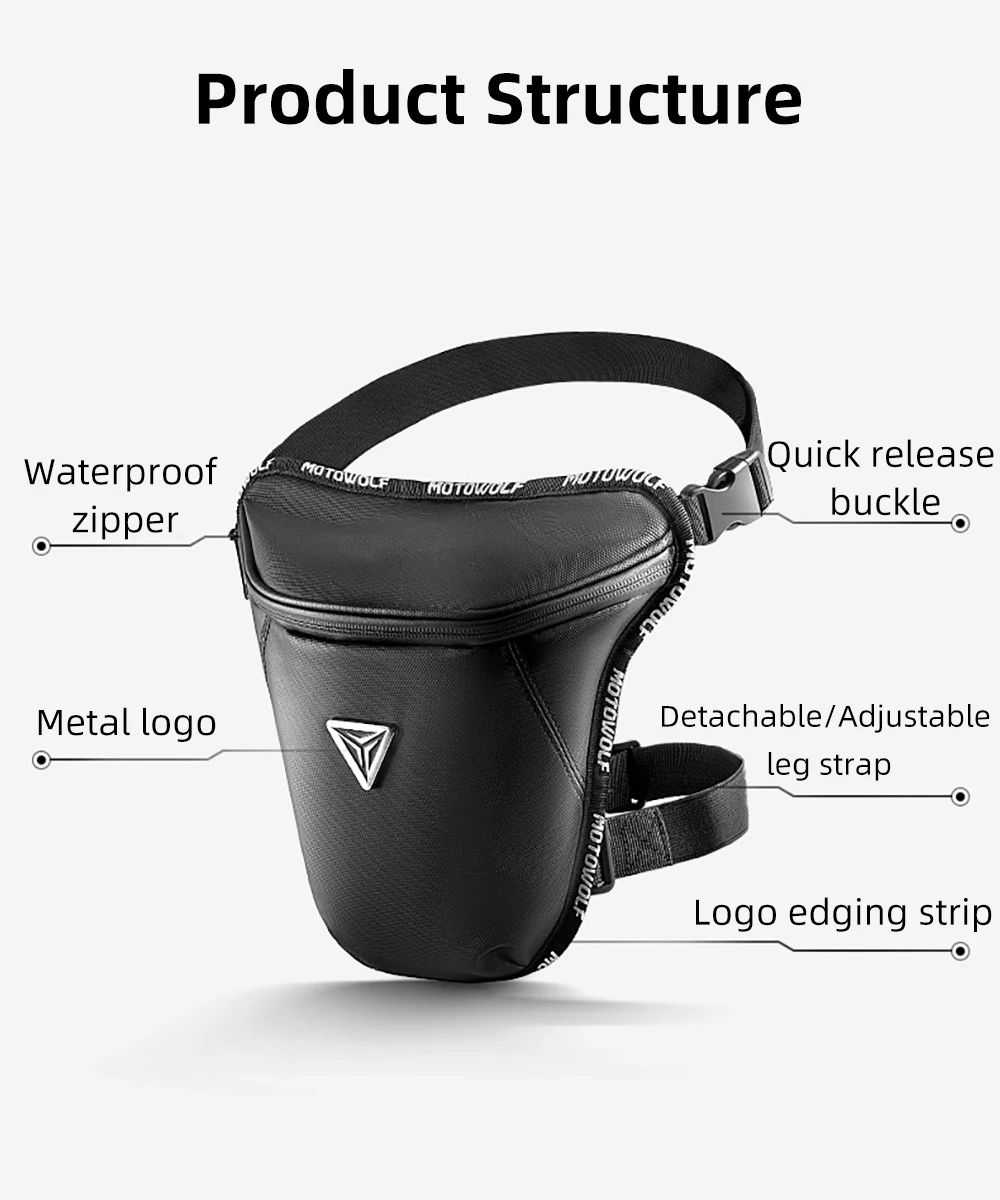 Riñonera para motocicleta, bolsa impermeable para pierna y bicicleta, ligera, informal, para montar en el muslo, deporte