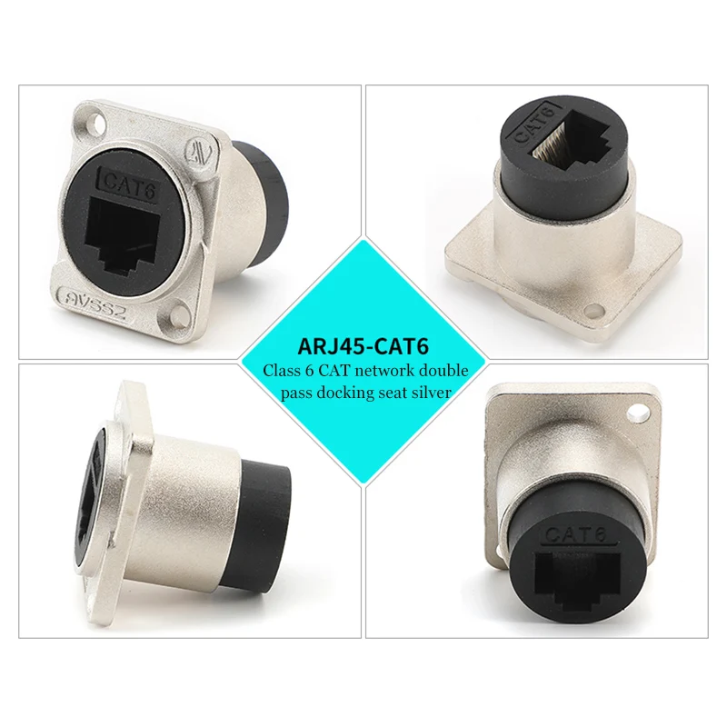 1 Pc RJ45 Network Connetor CAT5E CAT6 CAT6A Gigabit 10GE Round D Type Crimping Docking Base CAT3 RJ11 4 Core Telephone Socket